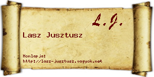 Lasz Jusztusz névjegykártya